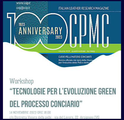 Il Workshop Tecnologie per l’evoluzione green del processo conciario – 14 novembre 2023