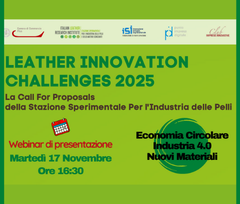 Fondazione ISI e SSIP: il 17 novembre il webinar di confronto su “Leather Innovation Challenges 2025”
